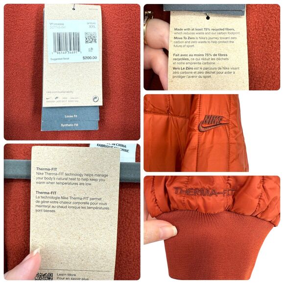 Nike Quilted Long Jacket Women’s XXL Therma-Fit Tech Pack Parka Coat DQ7745 NWT - Picture 10 of 11